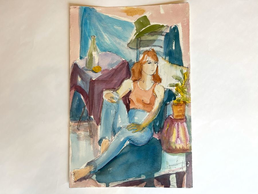 Original Jean Klafs Watercolor Painting On Paper 12 X 18 [Photo 8]