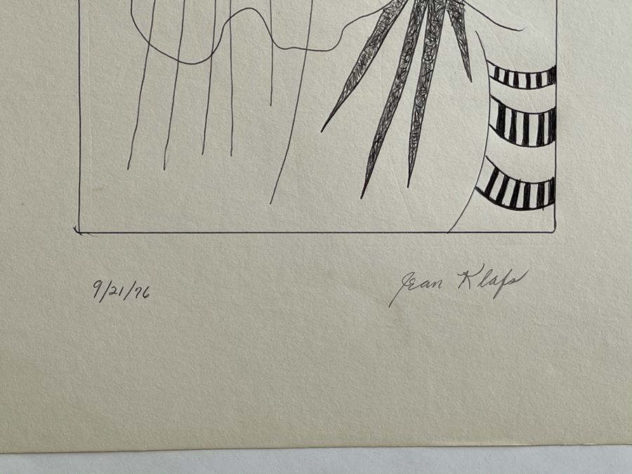 Original Jean Klafs Ink Line Drawing On Paper 1976 11 X 14 [Photo 6]