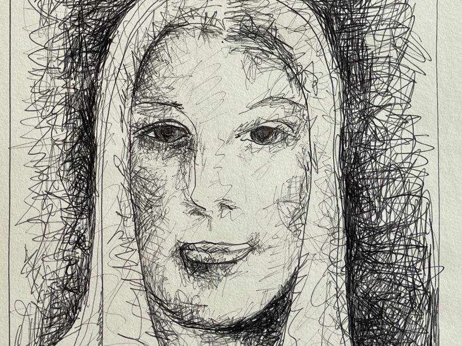 Original Jean Klafs Ink Portrait Drawing On Paper 1976 11 X 14 [Photo 5]