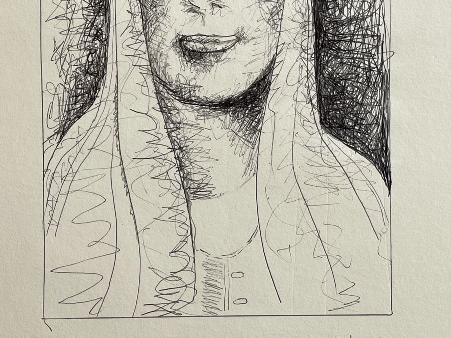 Original Jean Klafs Ink Portrait Drawing On Paper 1976 11 X 14 [Photo 6]