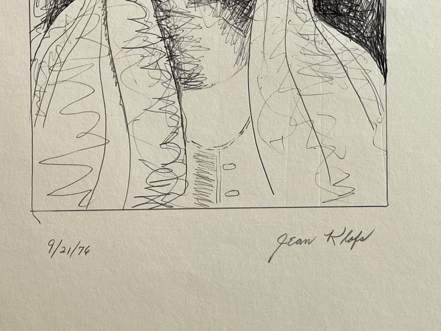 Original Jean Klafs Ink Portrait Drawing On Paper 1976 11 X 14 [Photo 7]