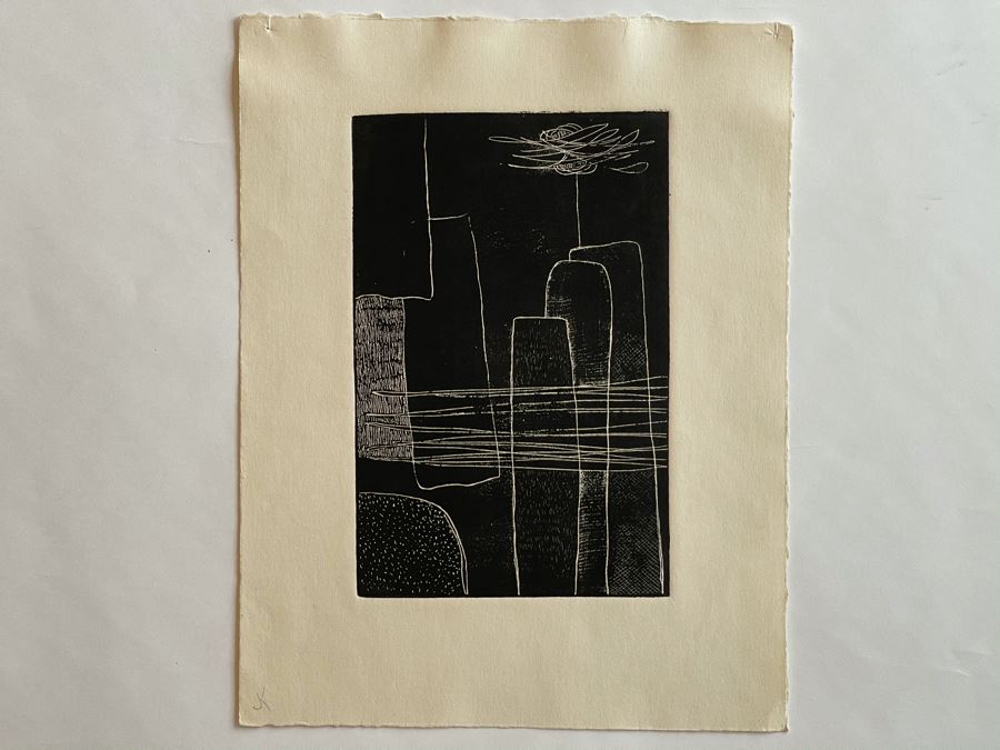 Original Jean Klafs Abstract Expressionist Monotype On Paper 10 X 13 [Photo 2]