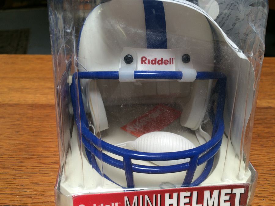 Signed Mini Football Helmet Gino Marchetti with Certificate of Authenticity and Football Card [Photo 5]