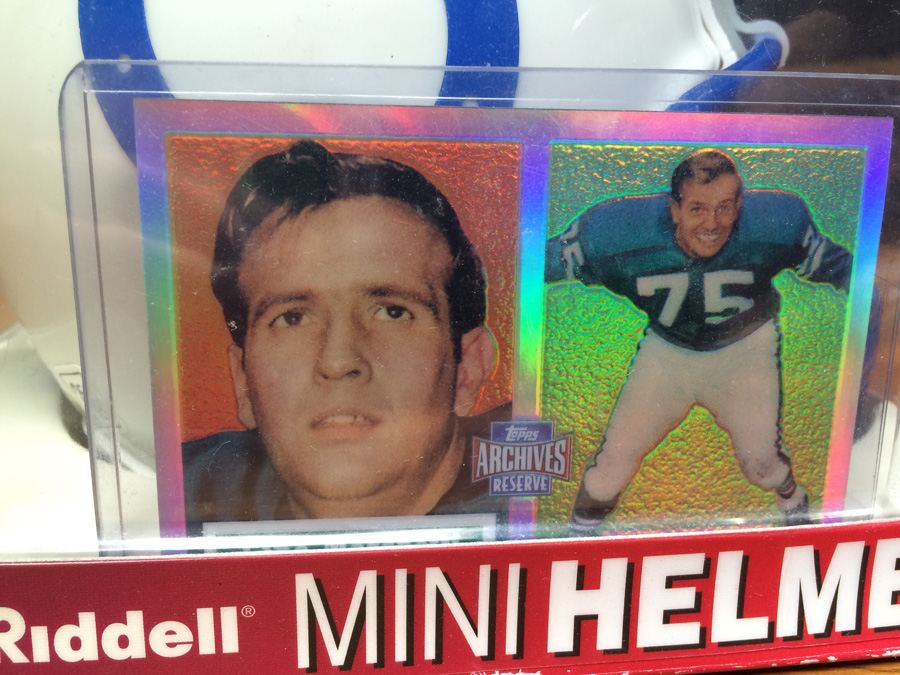 Signed Mini Football Helmet Gino Marchetti with Certificate of Authenticity and Football Card [Photo 3]