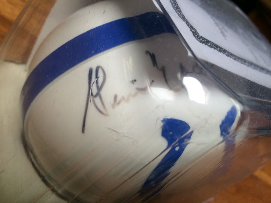 Signed Mini Football Helmet Gino Marchetti with Certificate of Authenticity and Football Card [Photo 2]