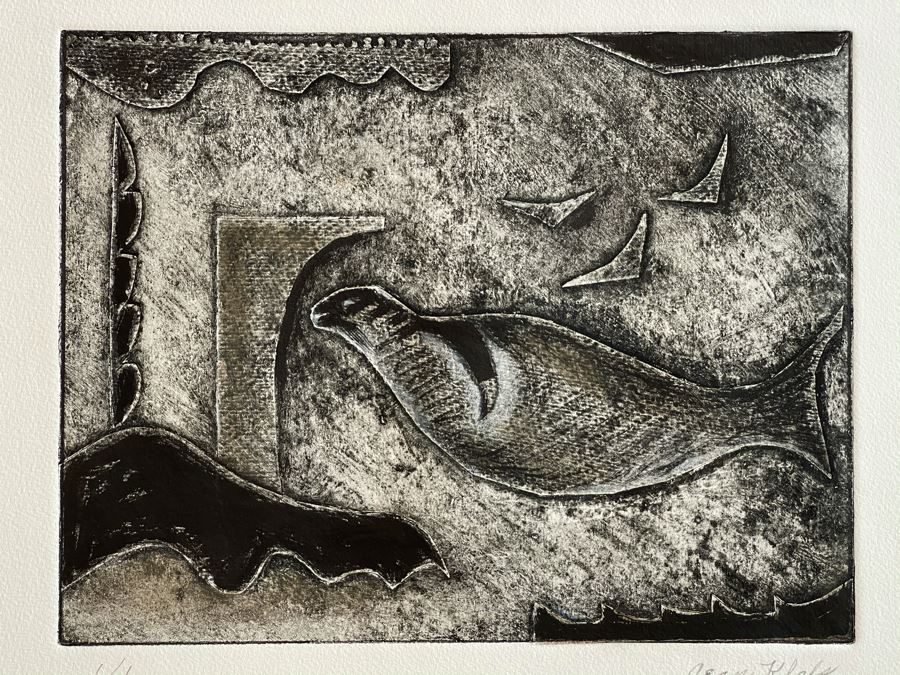 Original Jean Klafs Abstract Expressionist Monotype On Paper 20 X 15 [Photo 4]