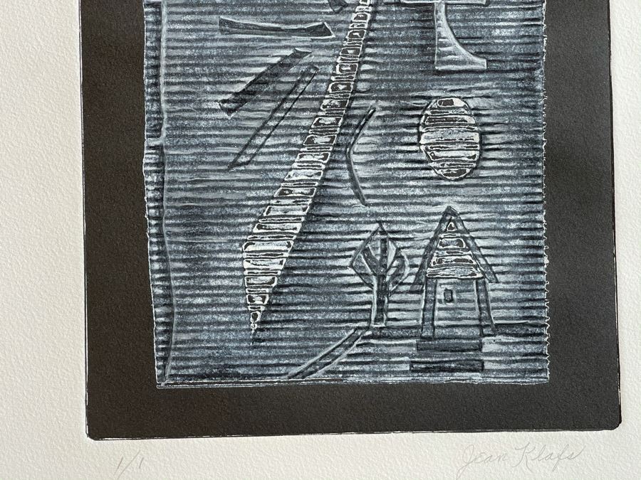 Original Jean Klafs Abstract Expressionist Monotype On Paper 14 X 20 [Photo 6]