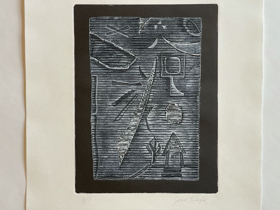 Original Jean Klafs Abstract Expressionist Monotype On Paper 14 X 20 [Photo 10]