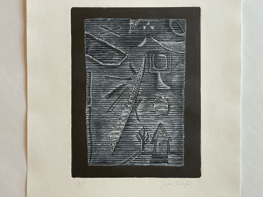 Original Jean Klafs Abstract Expressionist Monotype On Paper 14 X 20 [Photo 3]