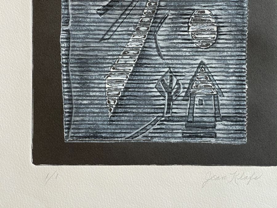 Original Jean Klafs Abstract Expressionist Monotype On Paper 14 X 20 [Photo 7]