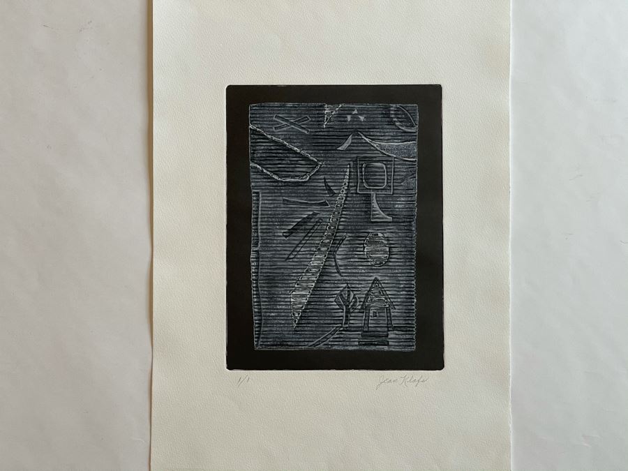 Original Jean Klafs Abstract Expressionist Monotype On Paper 14 X 20 [Photo 2]