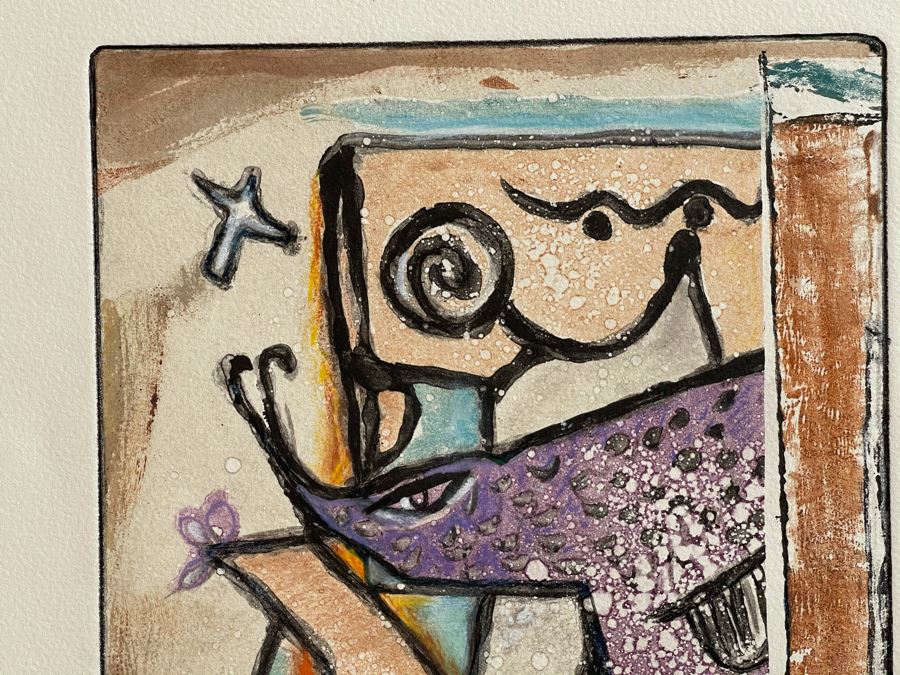 Original Jean Klafs Abstract Expressionist Monotype On Paper 15 X 20 [Photo 6]