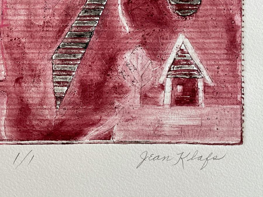 Original Jean Klafs Abstract Expressionist Monotype On Paper 15 X 20 [Photo 4]