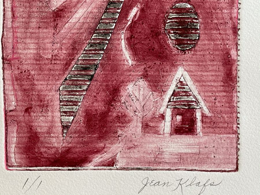Original Jean Klafs Abstract Expressionist Monotype On Paper 15 X 20 [Photo 5]