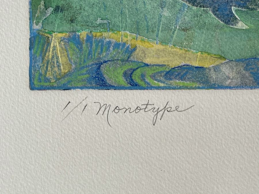 Original Jean Klafs Abstract Expressionist Monotype On Paper 15 X 21 [Photo 9]