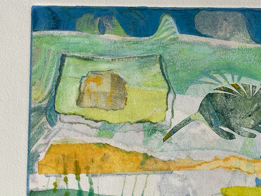 Original Jean Klafs Abstract Expressionist Monotype On Paper 15 X 21 [Photo 6]