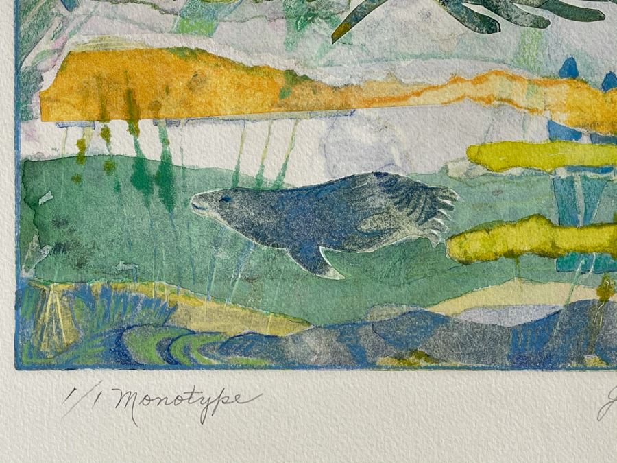 Original Jean Klafs Abstract Expressionist Monotype On Paper 15 X 21 [Photo 5]