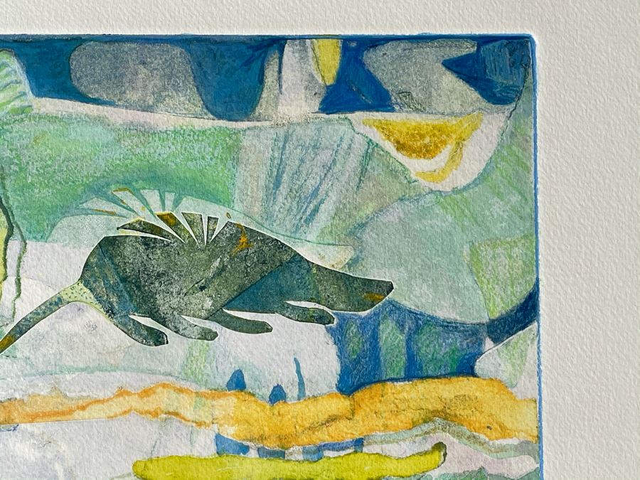 Original Jean Klafs Abstract Expressionist Monotype On Paper 15 X 21 [Photo 7]