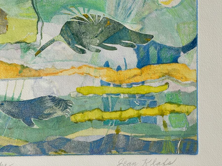 Original Jean Klafs Abstract Expressionist Monotype On Paper 15 X 21 [Photo 4]