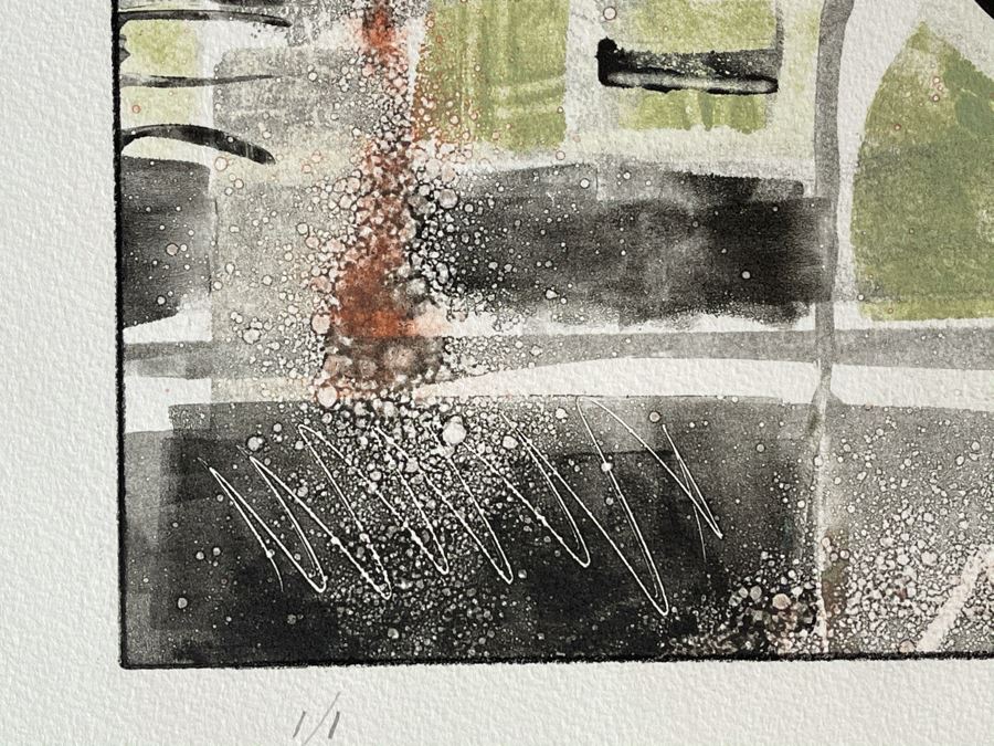 Original Jean Klafs Abstract Expressionist Monotype On Paper 22 X 15 [Photo 5]