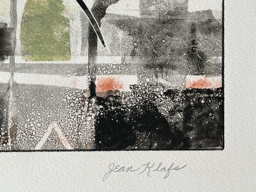 Original Jean Klafs Abstract Expressionist Monotype On Paper 22 X 15 [Photo 6]