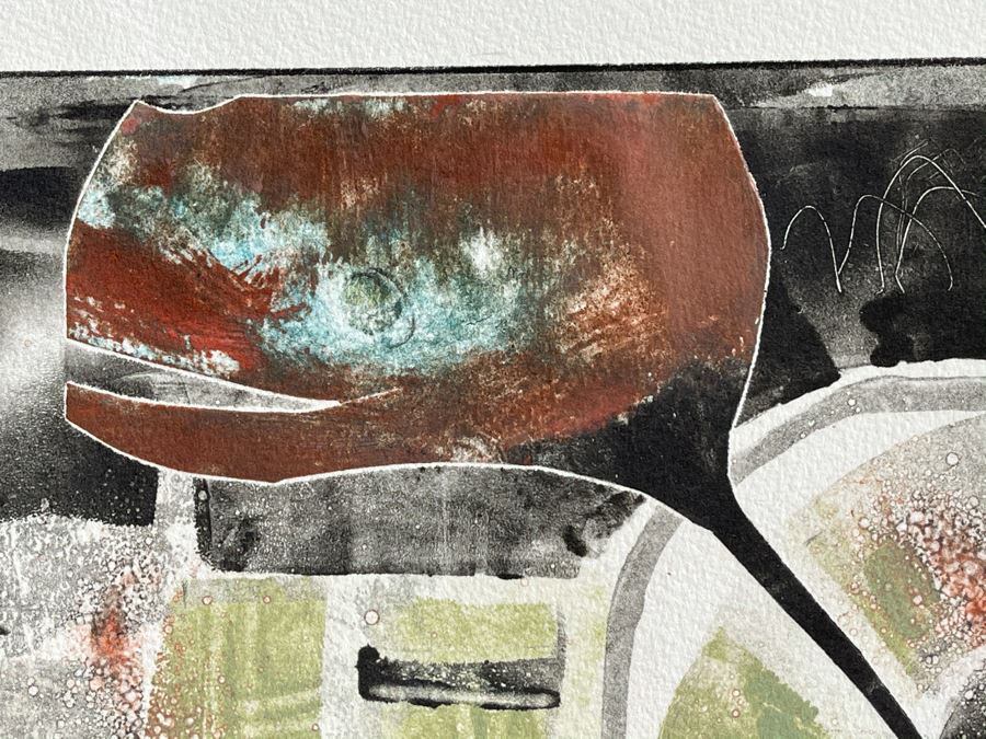 Original Jean Klafs Abstract Expressionist Monotype On Paper 22 X 15 [Photo 4]