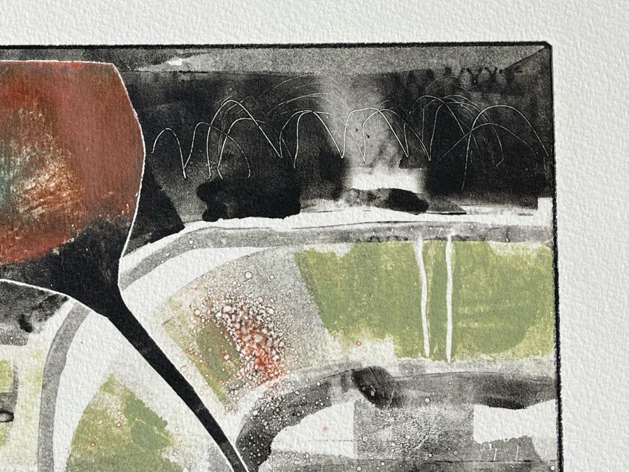 Original Jean Klafs Abstract Expressionist Monotype On Paper 22 X 15 [Photo 7]