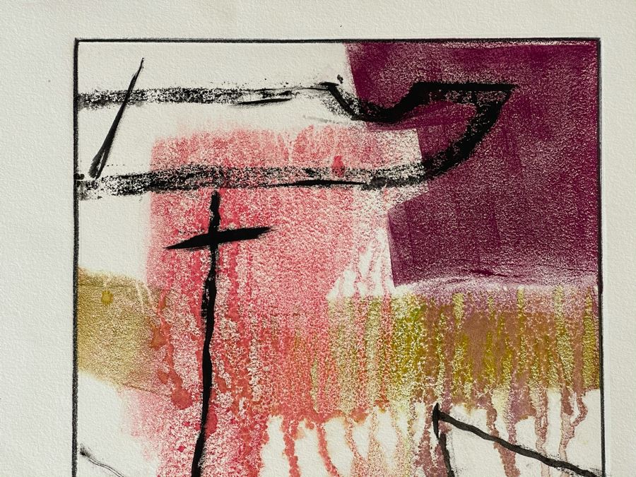 Original Jean Klafs Abstract Expressionist Monotype On Paper 15 X 20 [Photo 4]