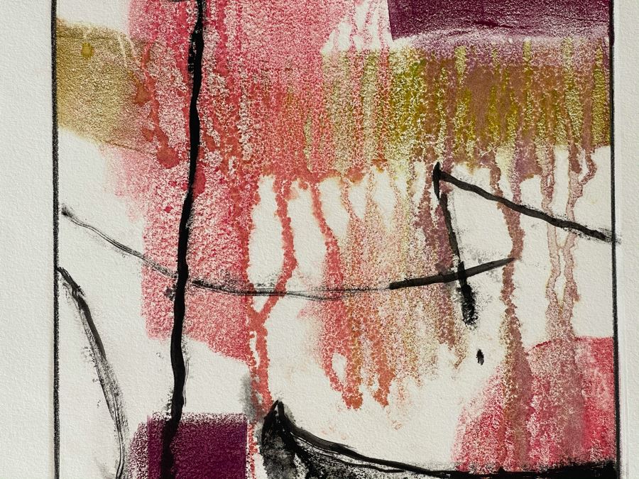 Original Jean Klafs Abstract Expressionist Monotype On Paper 15 X 20 [Photo 5]