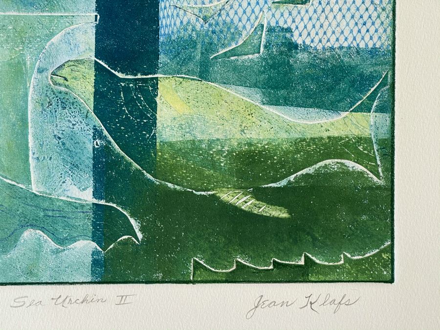 Original Jean Klafs Abstract Expressionist Monotype On Paper Titled 'Sea Urchin II' 20 X 15 [Photo 4]