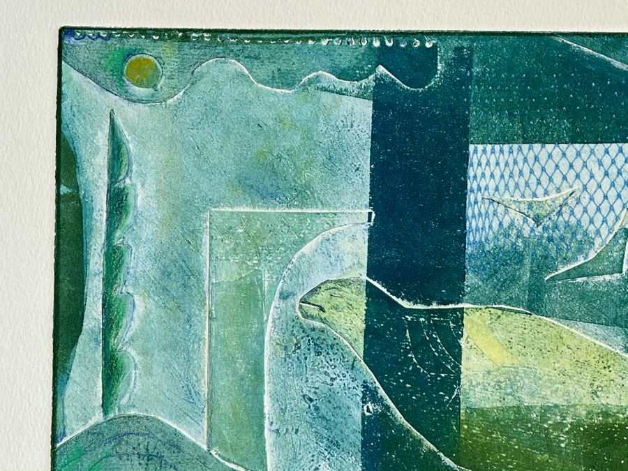 Original Jean Klafs Abstract Expressionist Monotype On Paper Titled 'Sea Urchin II' 20 X 15 [Photo 6]