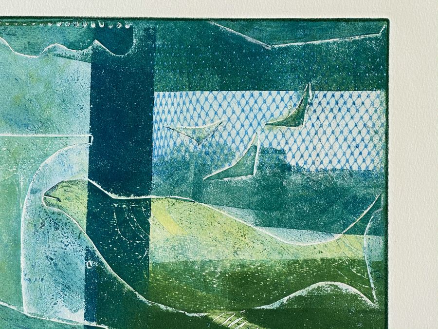 Original Jean Klafs Abstract Expressionist Monotype On Paper Titled 'Sea Urchin II' 20 X 15 [Photo 5]