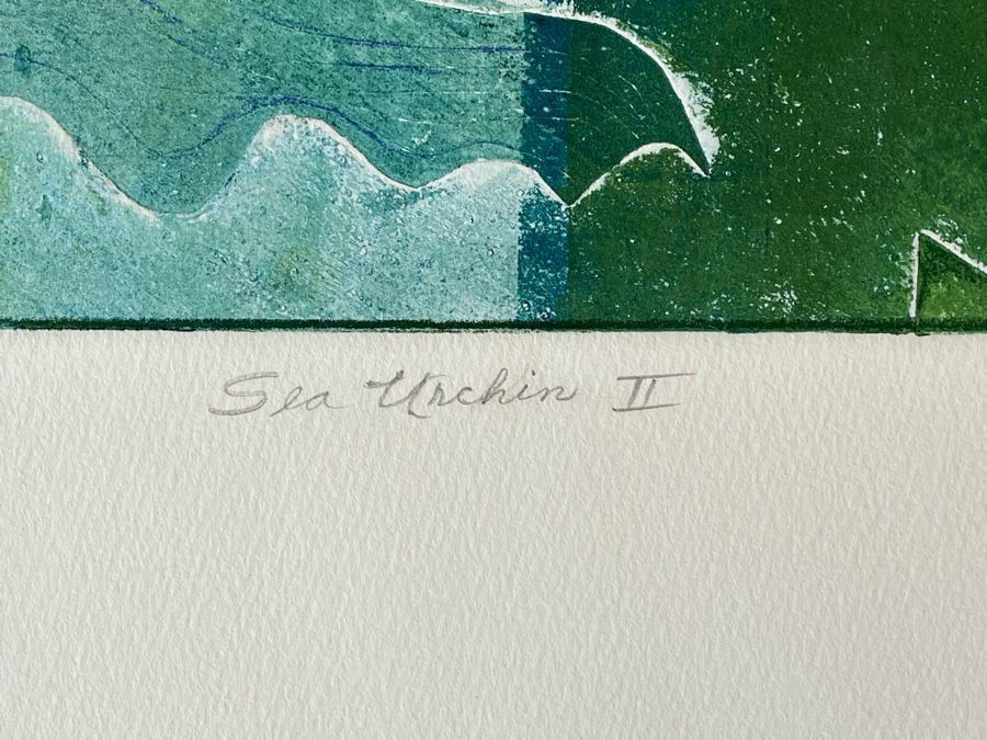 Original Jean Klafs Abstract Expressionist Monotype On Paper Titled 'Sea Urchin II' 20 X 15 [Photo 8]