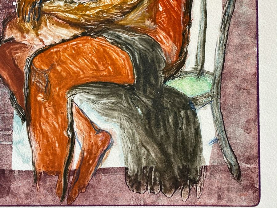 Original Jean Klafs Abstract Expressionist Nude Monotype On Paper 14 X 22 [Photo 7]