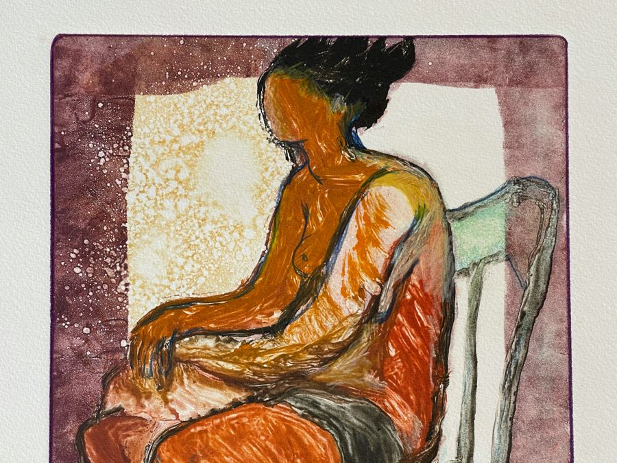 Original Jean Klafs Abstract Expressionist Nude Monotype On Paper 14 X 22 [Photo 4]