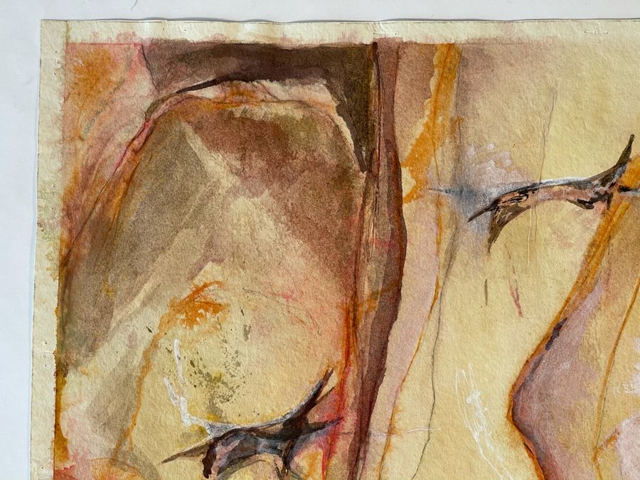 Original Jean Klafs Abstract Expressionist Watercolor Painting On Paper 25 X 14 [Photo 4]