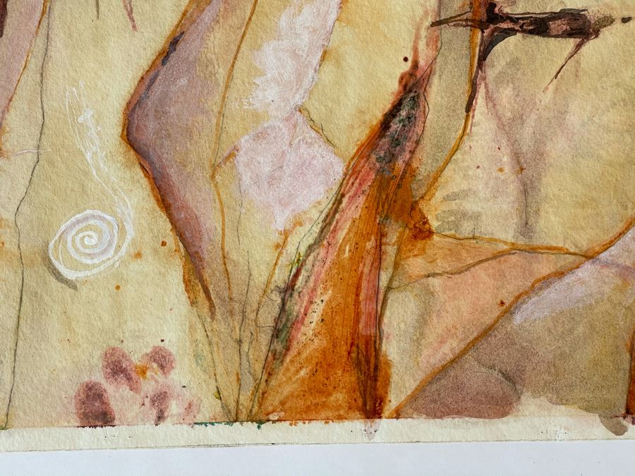 Original Jean Klafs Abstract Expressionist Watercolor Painting On Paper 25 X 14 [Photo 8]