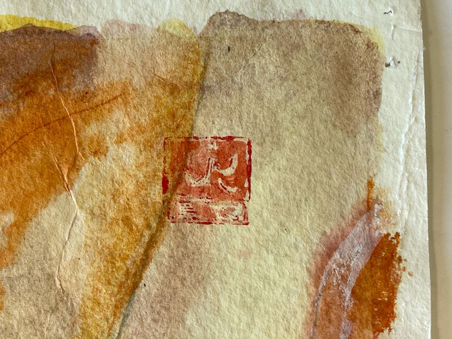 Original Jean Klafs Abstract Expressionist Watercolor Painting On Paper 25 X 14 [Photo 10]