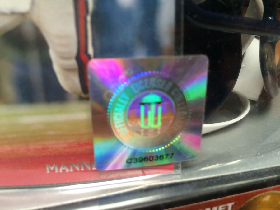 Signed Mini Football Helmet Eli Manning with Certificate of Authenticity and Football Card [Photo 4]