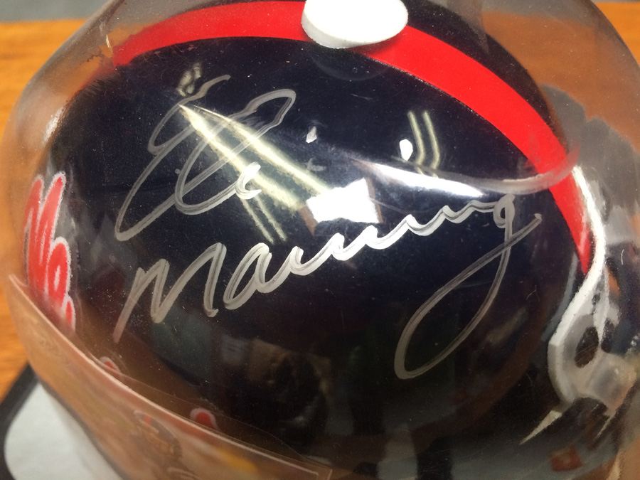 Signed Mini Football Helmet Eli Manning with Certificate of ...