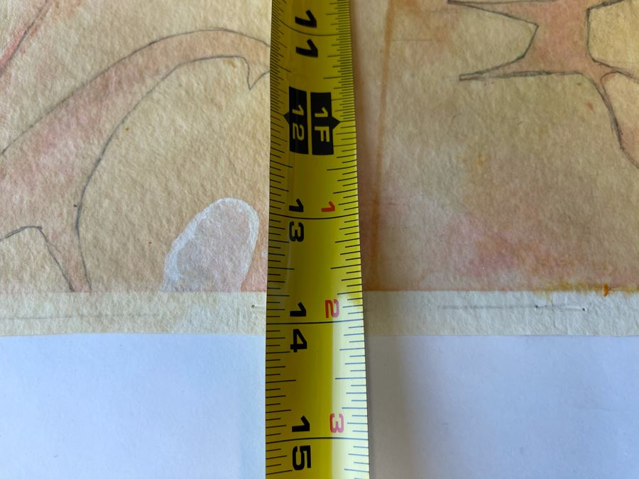 Original Jean Klafs Abstract Expressionist Watercolor Painting On Paper 25 X 14 [Photo 9]