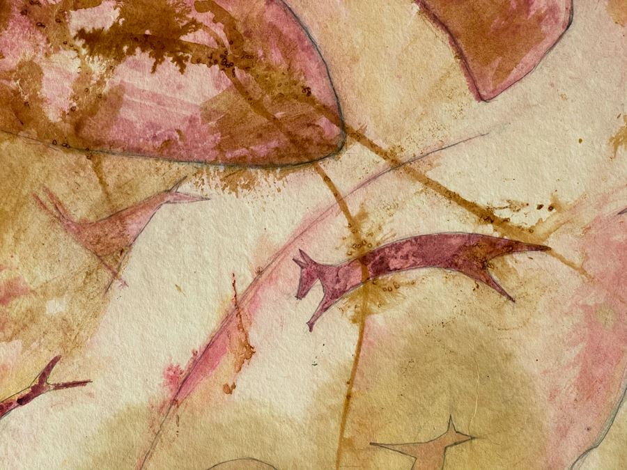 Original Jean Klafs Abstract Expressionist Watercolor Painting On Paper 25 X 14 [Photo 2]