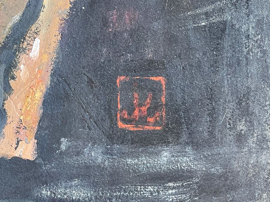 Original Jean Klafs Abstract Expressionist Painting On Paper 23 X 23 [Photo 3]