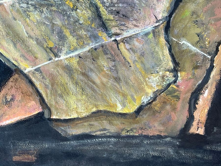 Original Jean Klafs Abstract Expressionist Painting On Paper 23 X 23 [Photo 4]