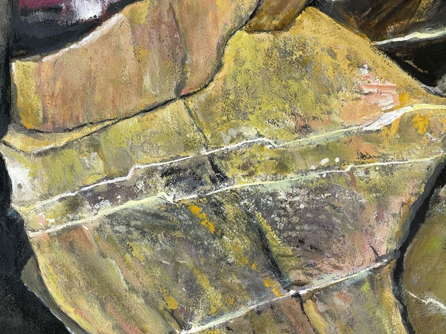 Original Jean Klafs Abstract Expressionist Painting On Paper 23 X 23 [Photo 5]