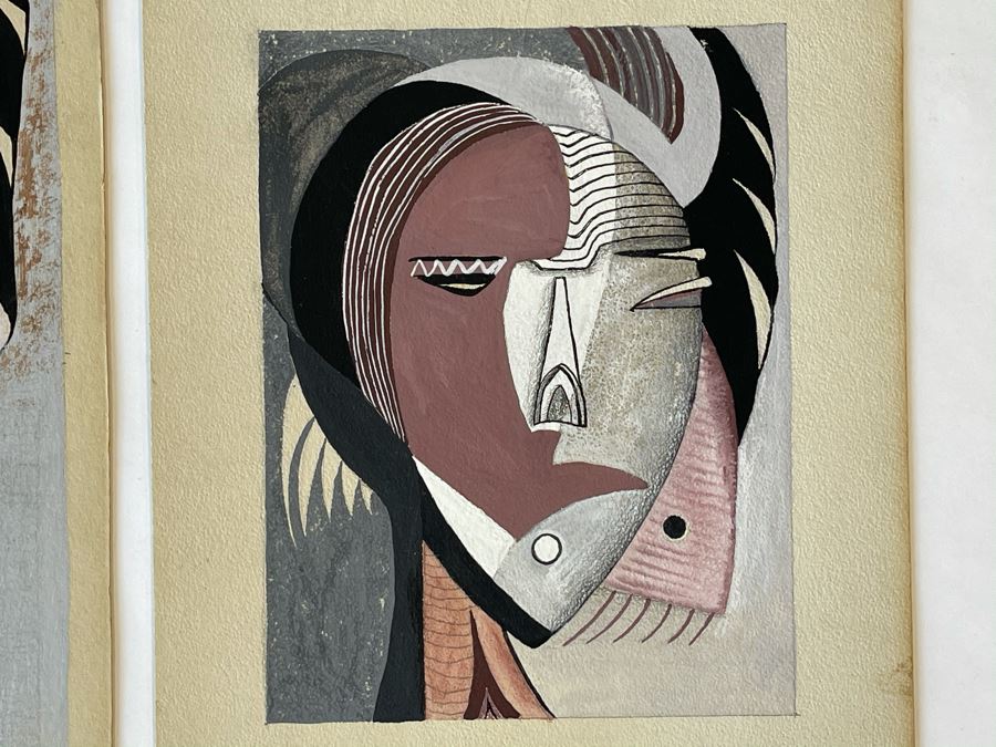 Pair Of Original Jean Klafs Abstract Expressionist Paintings 10 X 13, 9 X 11 [Photo 4]