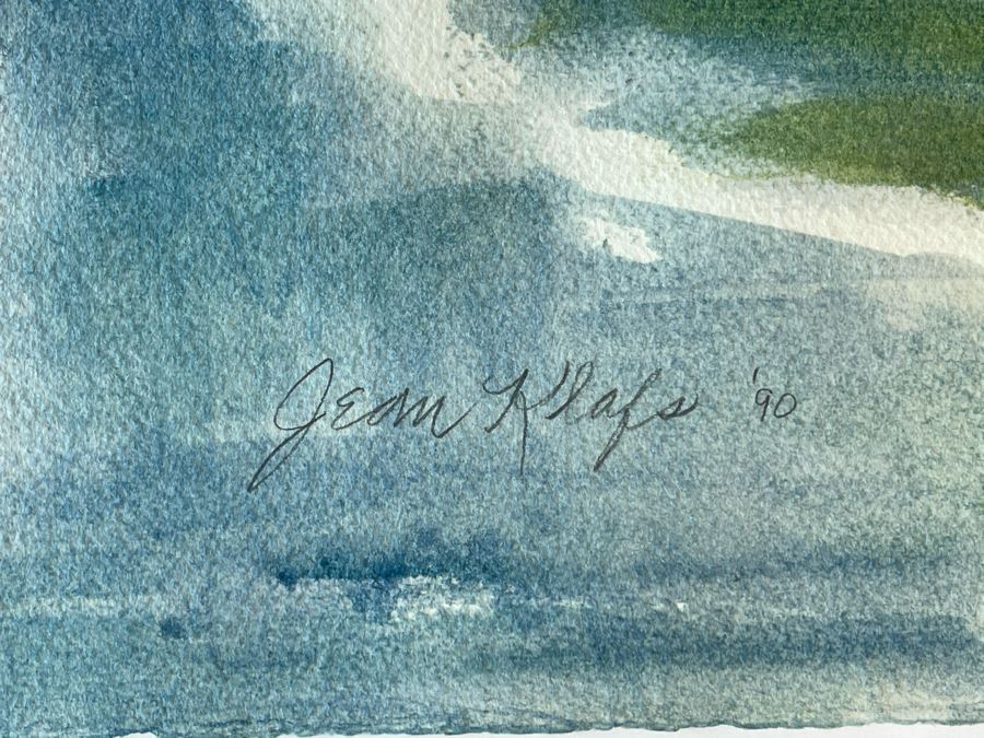 Original Jean Klafs Abstract Expressionist Landscape Watercolor Painting On Paper 22 X 15 [Photo 5]