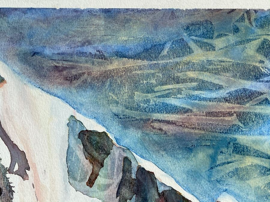 Original Jean Klafs Abstract Expressionist Watercolor Painting On Board 15 X 20 [Photo 8]