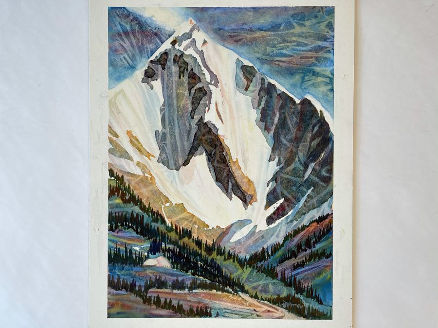 Original Jean Klafs Abstract Expressionist Watercolor Painting On Board 15 X 20 [Photo 3]