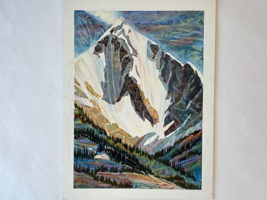 Original Jean Klafs Abstract Expressionist Watercolor Painting On Board 15 X 20 [Photo 2]